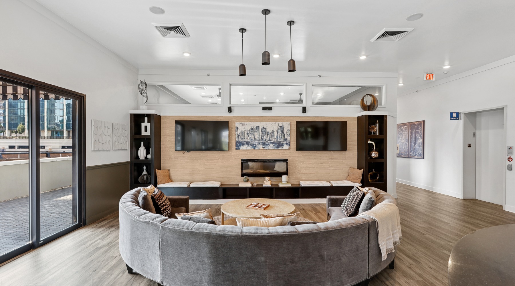 clubroom with large couch clubroom with large couch